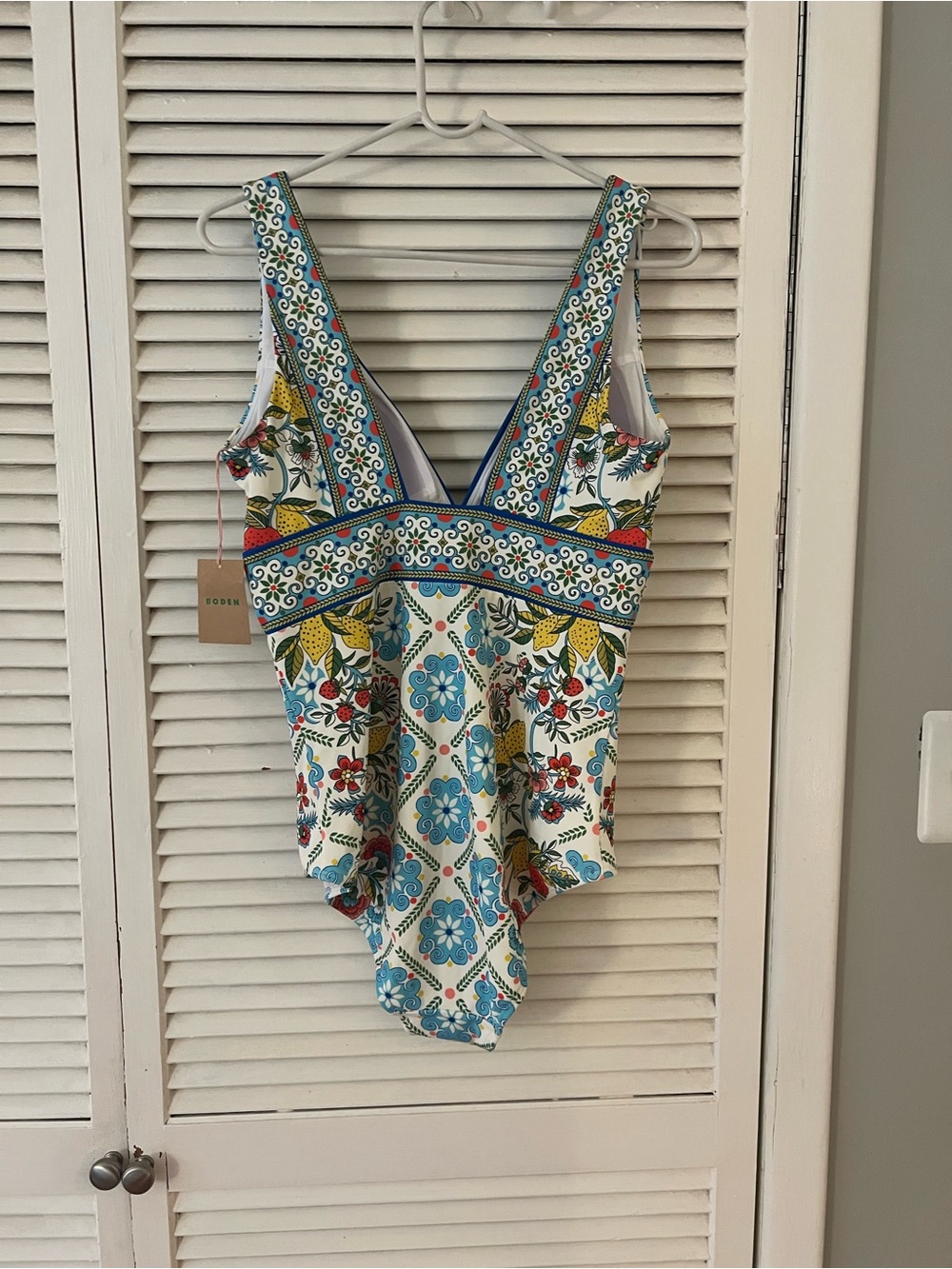 Boden Porto Swimsuits, 10 long (tall), Citrus Vine Tile Multi, new with tags!! - Picture 6 of 9